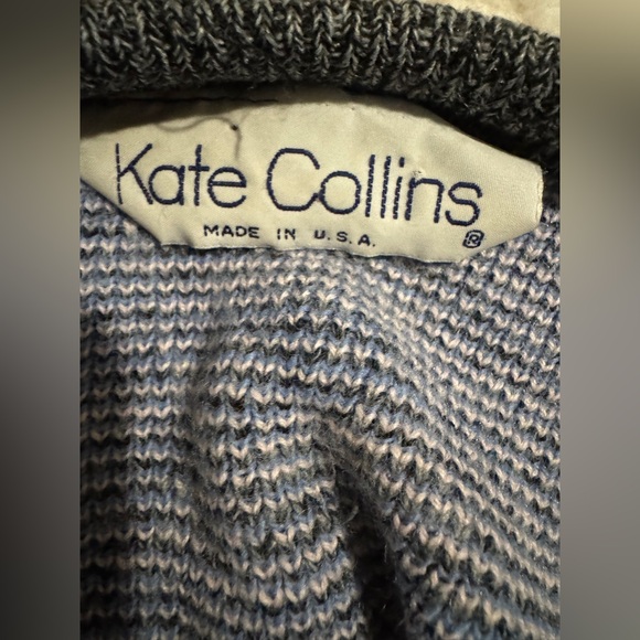 Kate Collin’s Vintage Floral Patterned Gray Sweater 80’s Retro-inspired.Medium - Picture 6 of 8